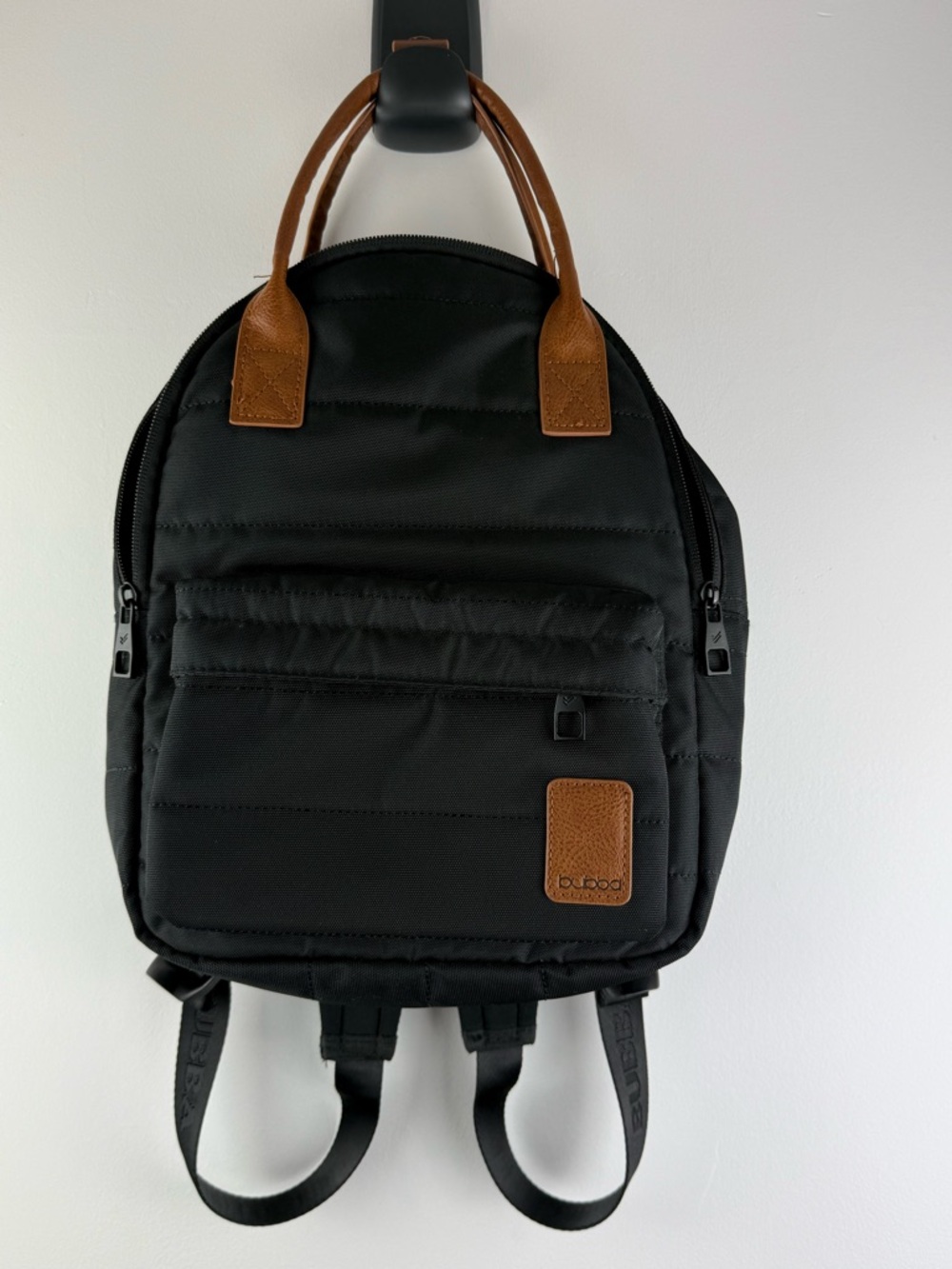 Bubba Montreal Mini Backpack Quilted Black Nylon Travel Purse Bag